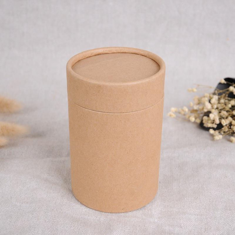 厂家批发 黄色牛皮纸罐圆型纸筒包装 空白 食品纸罐圆筒