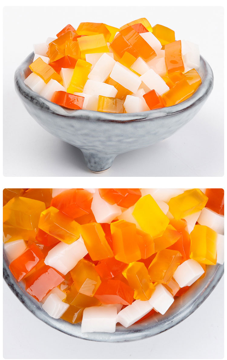 三彩水晶果 珍珠奶茶原料杂果 五彩水晶椰果魔芋冻2.5kg