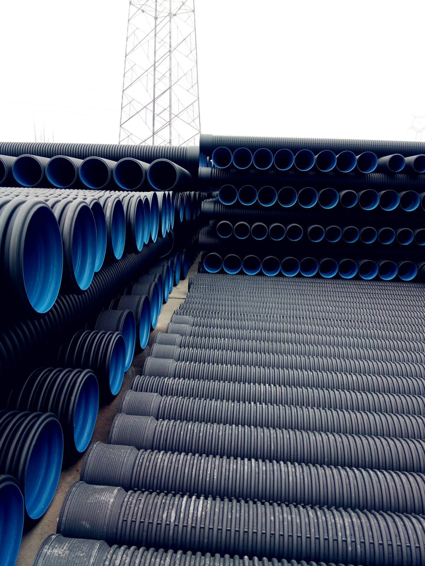 厂家供应hdpe300n4双壁波纹管钢带增强管排污管