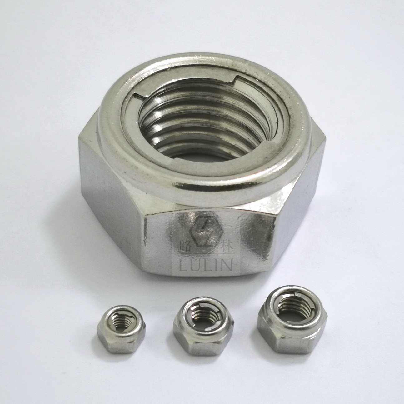 不锈钢304 全金属锁紧螺母 防松螺母 自锁螺帽 gb6184 m8