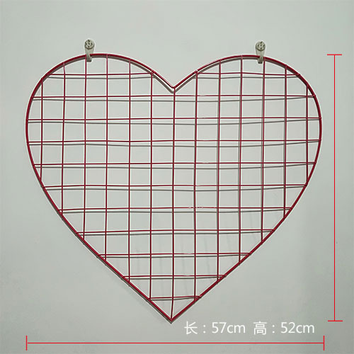 Girl Love Heart-Shaped Iron Mesh Photo Wall Decoration Hanging Ins Dormitory Bedroom Background Wall Supermarket Mesh Rack