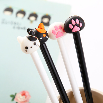 新品创意文具可爱猫咪猫爪子中性笔卡通黑色中性笔水笔签字笔