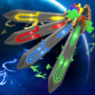 儿童热销动漫玩具 天神超人激光剑 热销儿童武器带灯光音乐