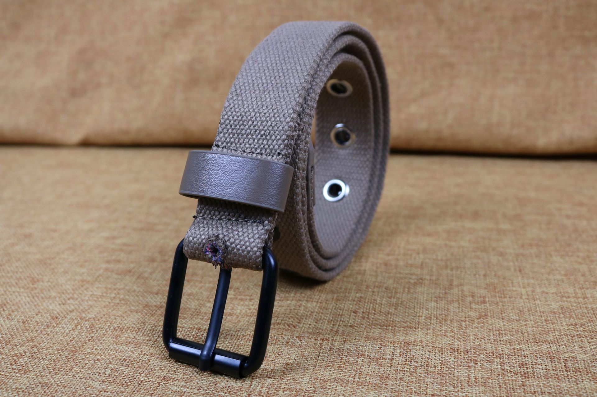 新款男士帆布针扣腰带 休闲学生百搭裤带 男士加厚帆布腰带