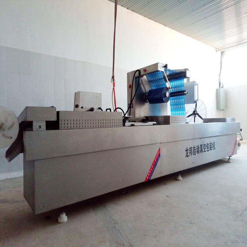 供应全自动连续拉伸膜真空包装机 小食品全自动真空封口机省人工