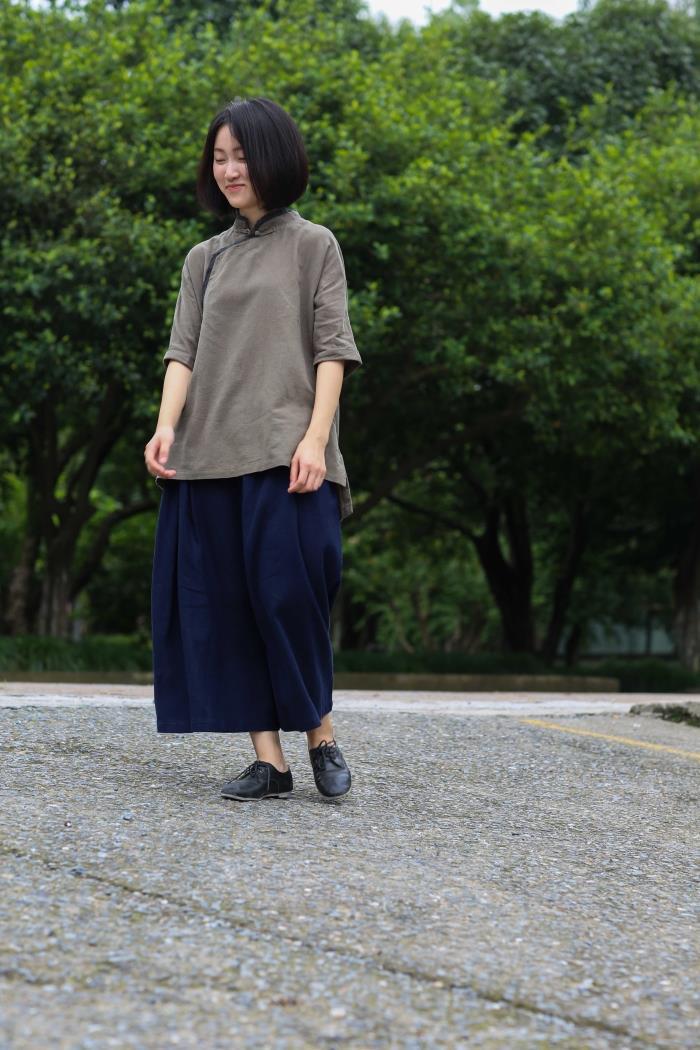 dazhuo/大拙 舒适棉质 7分袖 短袍布衫 橄榄绿 olivegreen 60630