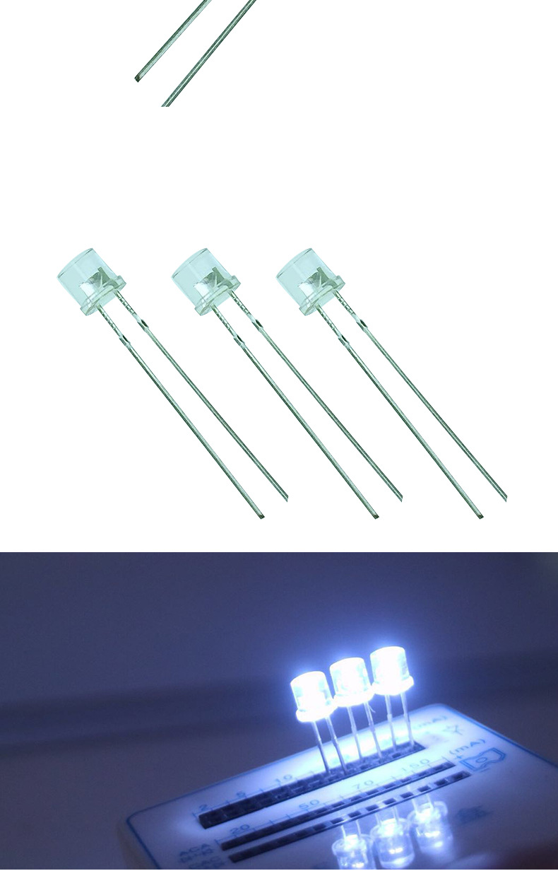 5mm/f5平头led发光二极管圆头直插灯珠 白灯白光暖光暖白红光兰光