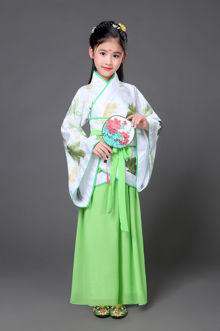 儿童古装小七仙女公主裙古筝演出服唐装汉服唐朝贵妃服小孩古装