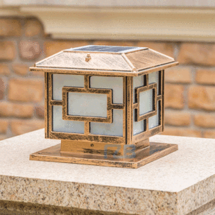 中式太阳能led柱头灯别墅花园小区家用户外庭院围墙大门柱头