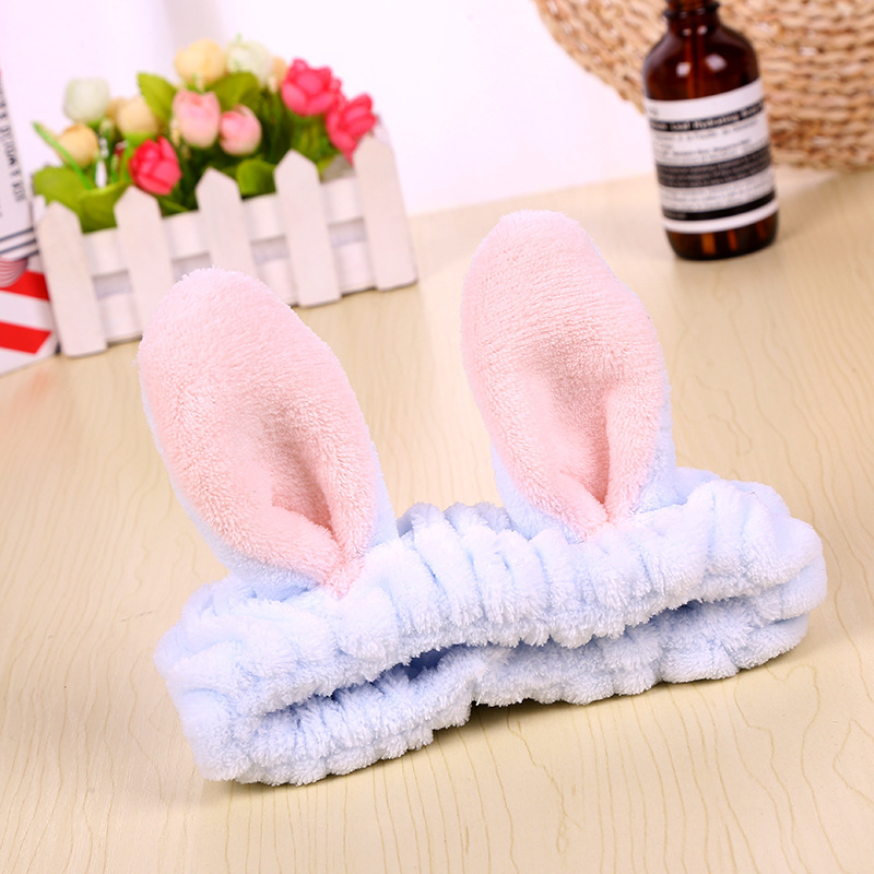 Factory Direct Sales Flannel Rabbit Ears Hair Band Face Wash Makeup Headband Korean Hair Accessories Toiletries Hair Accessories