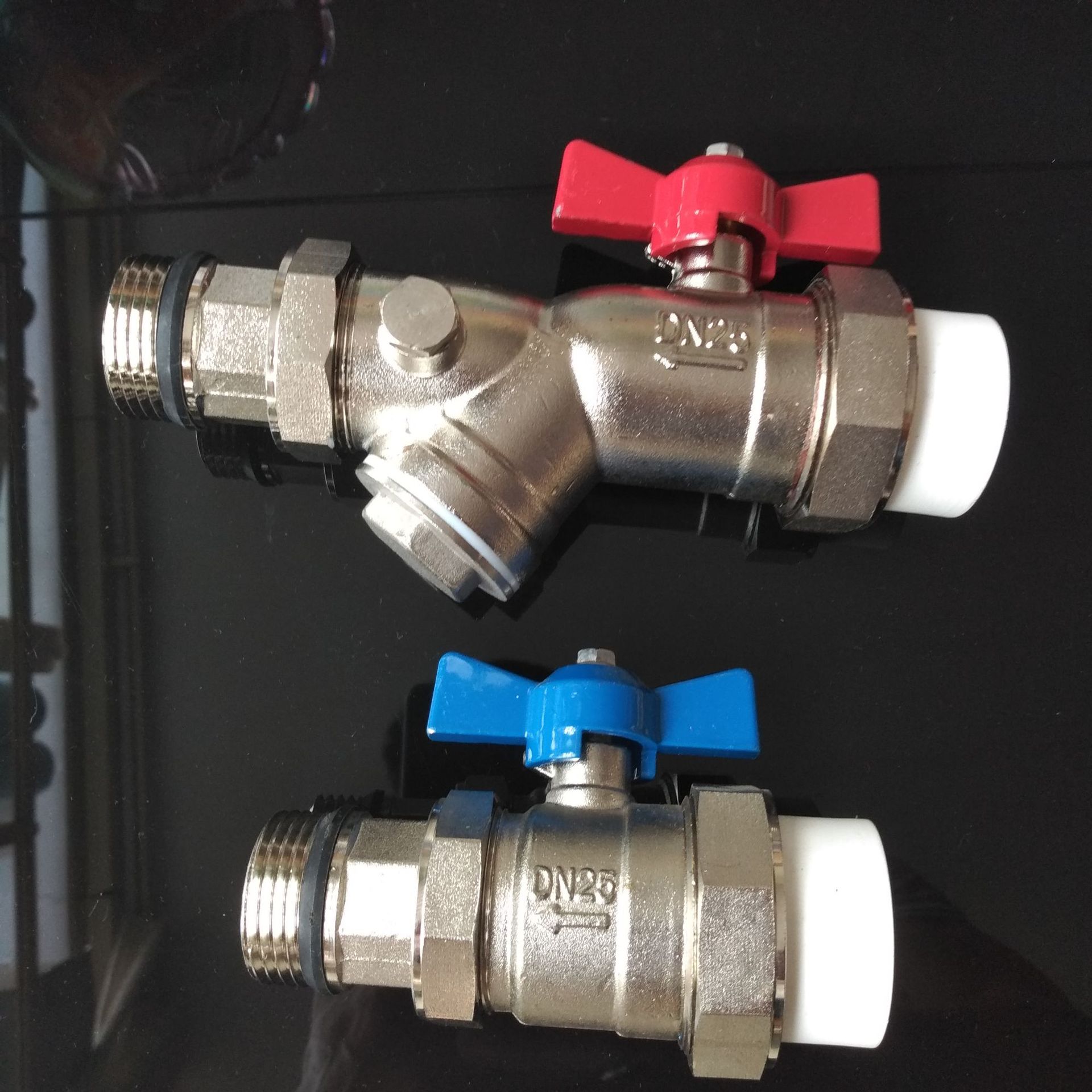 批发分水器进水回水专用活接铜球阀地暖管分水器专用套阀