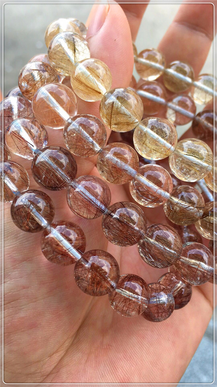 新品水晶 发晶 银丝发晶 银发晶 净体 银发晶手链 厂家批发