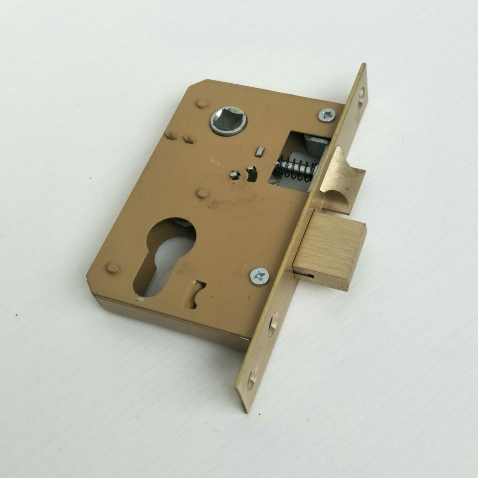 小50铜锁体 室内门木门锁体配件老式内门铜舌铜边条锁体长12.5ccm