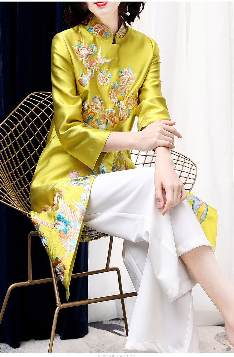 秋冬复古唐装金凤呈祥重工刺绣唐装外套货号og99002