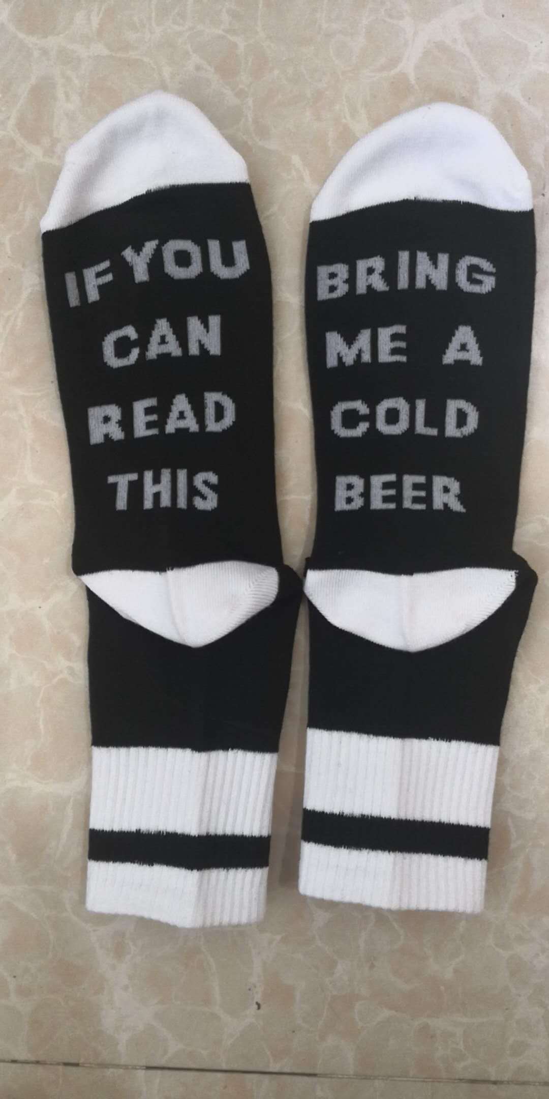 if you can read this男女英文字母绣花棉质中筒袜子wish爆款现货