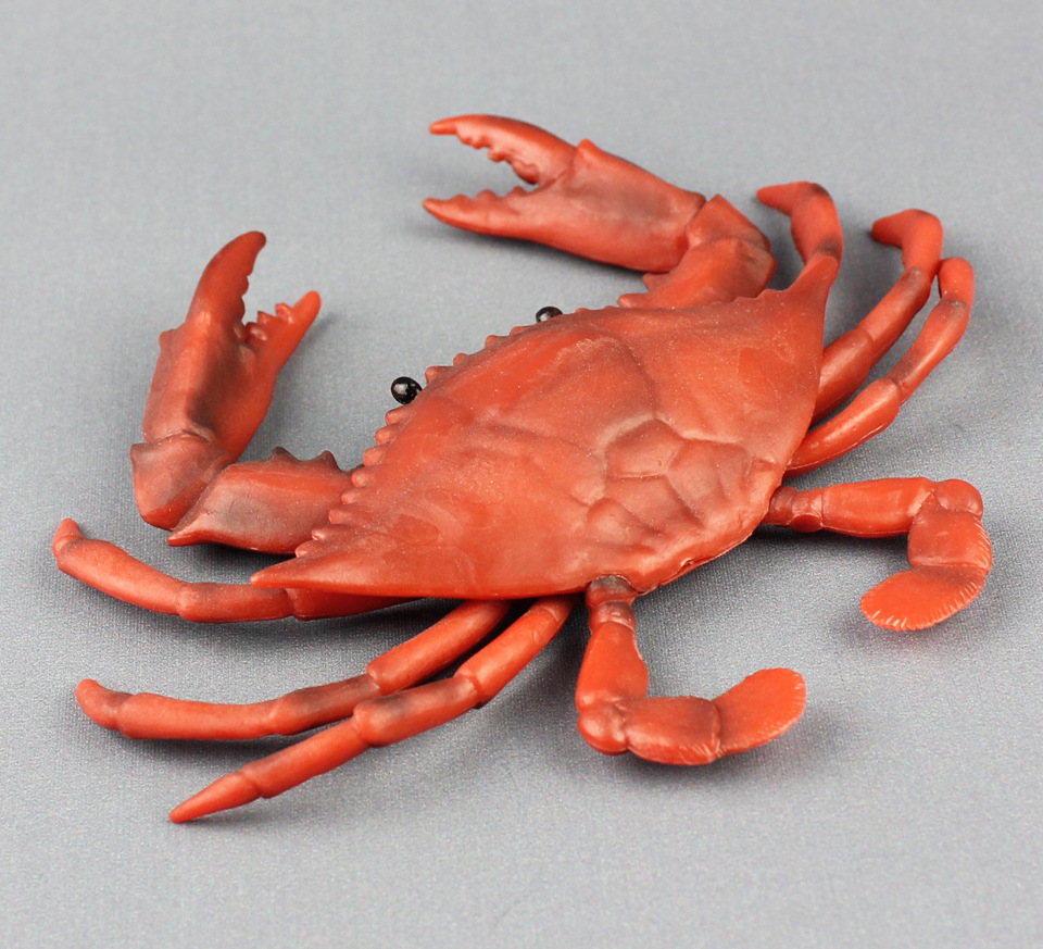 外贸海洋生物仿真模型实心螃蟹蓝脚蟹动物儿童趣味益智玩具批发