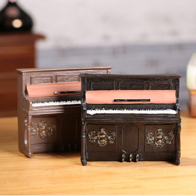 西庸 树脂工艺钢琴摆件复古英伦酒柜装饰品 桌面礼品摄影道具