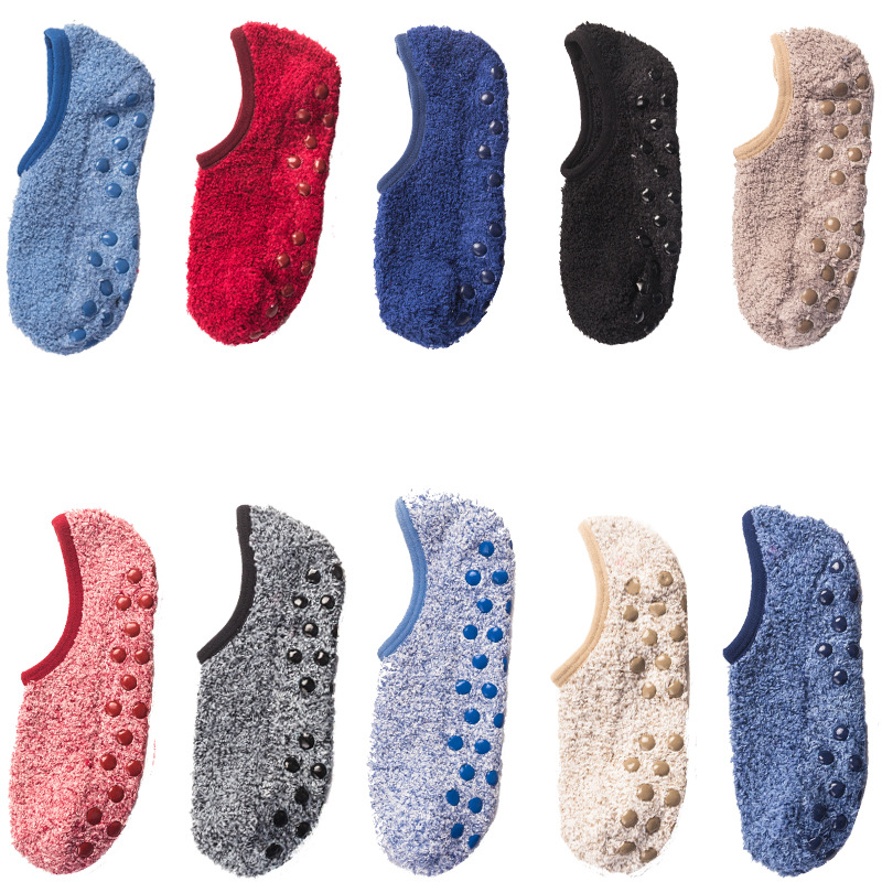 Socks Non-Slip Silicone Cotton Socks Dispensing Coral Fleece Floor Boat Socks Men and Women Flat Factory Wholesale Wazi