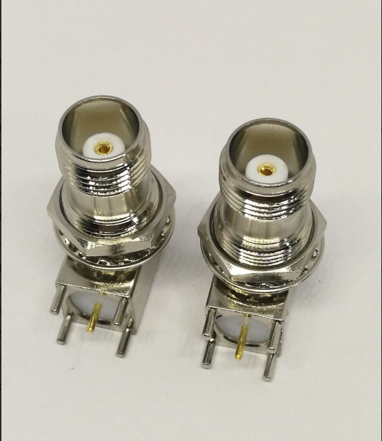 射频同轴tnc 90度母座 tnc母座直角四脚螺母垫片 高清视频头母座