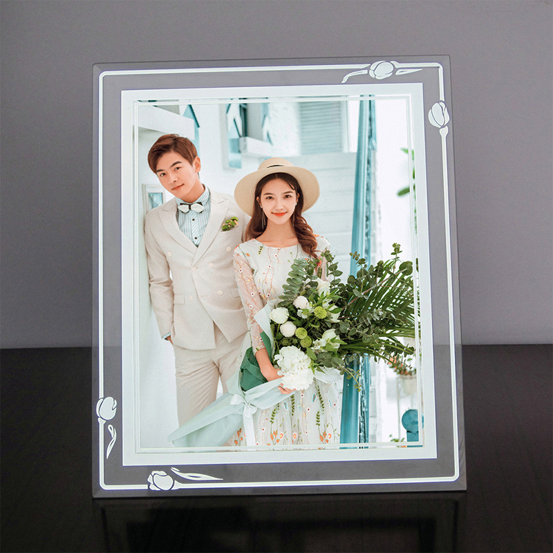 授权证书水晶玻璃相框影楼婚纱照儿童摆台7寸8寸10寸厂家定制logo