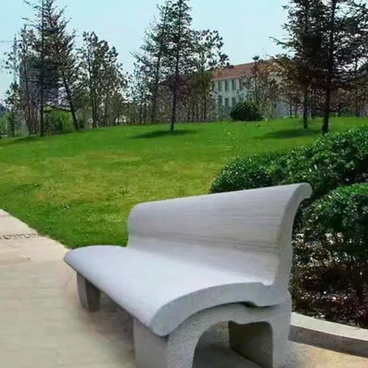 石雕石椅靠石凳花岗岩 公园户外庭院休闲座椅摆件 公园摆件石雕椅