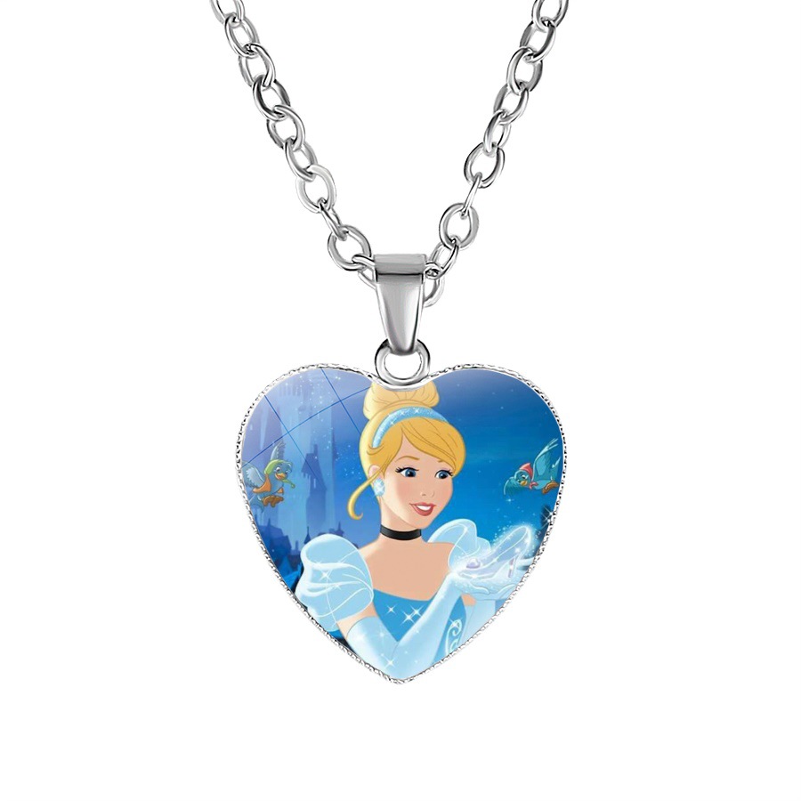 New Cartoon Frozen Princess Elsa Love Pendant Children's Necklace Snowyprincess Mermaid Accessories