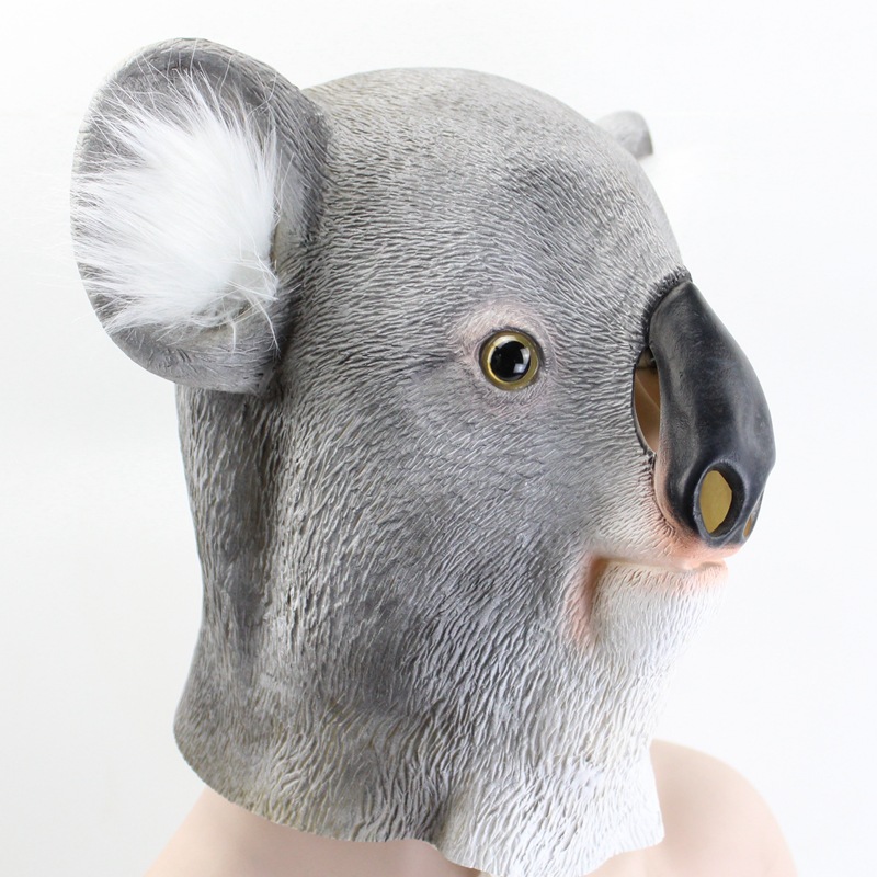 亚马逊畅销考拉面具乳胶面具圣诞节面具舞会动物造型面具派对道具