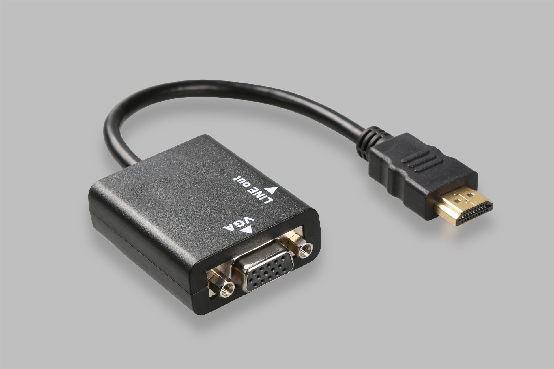 hdmi转vga凸头hdmi转vga带音频高清线1080phdmi to vga线带凸头