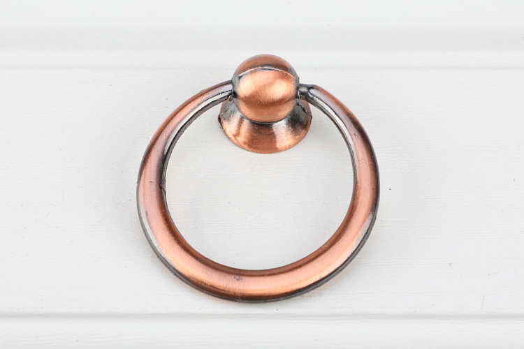 简约小拉环古铜抽屉吊牌圆环 实心现代柜门小拉手圆形吊坠拉环