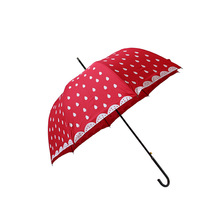 创意草莓公主拱形长柄晴雨伞 现货定制LOGO学生儿童遮阳伞