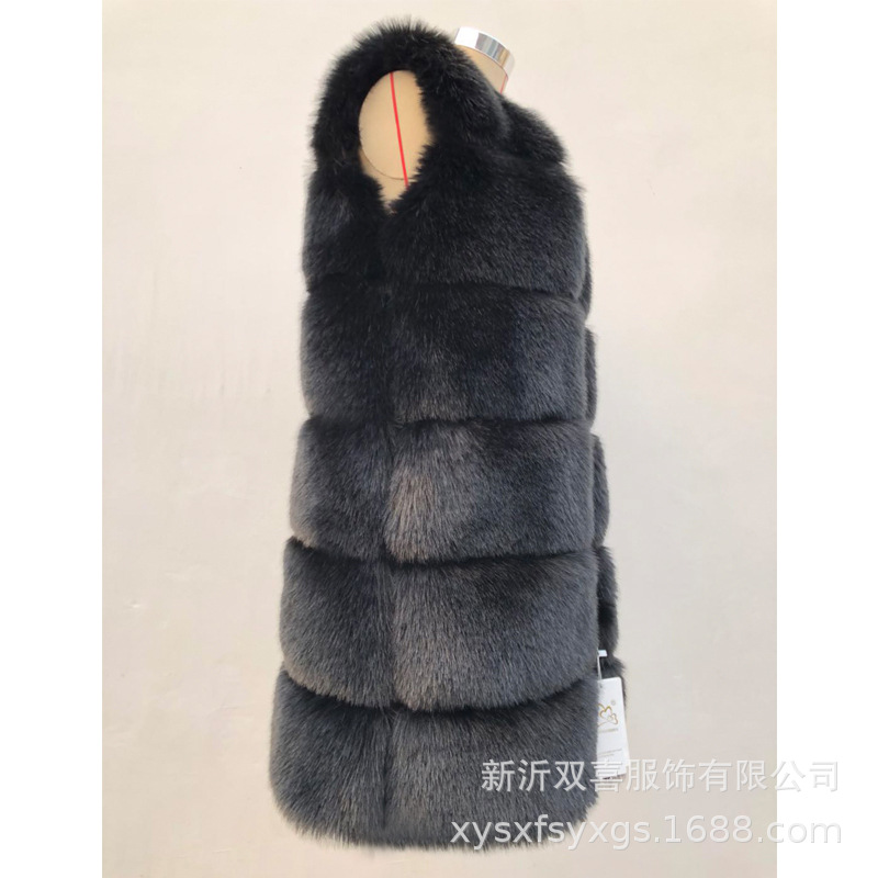 Fur Manufacturers Autumn and Winter Fur Vest New Fashion Women's Long Korean Style Imitation Fox Fur Fur Coat Wholesale