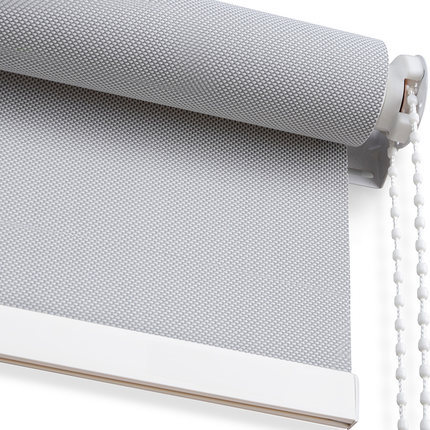 厂家直供阳光面料卷帘窗帘办公室拉式透景半遮光拉珠窗帘会所卷帘