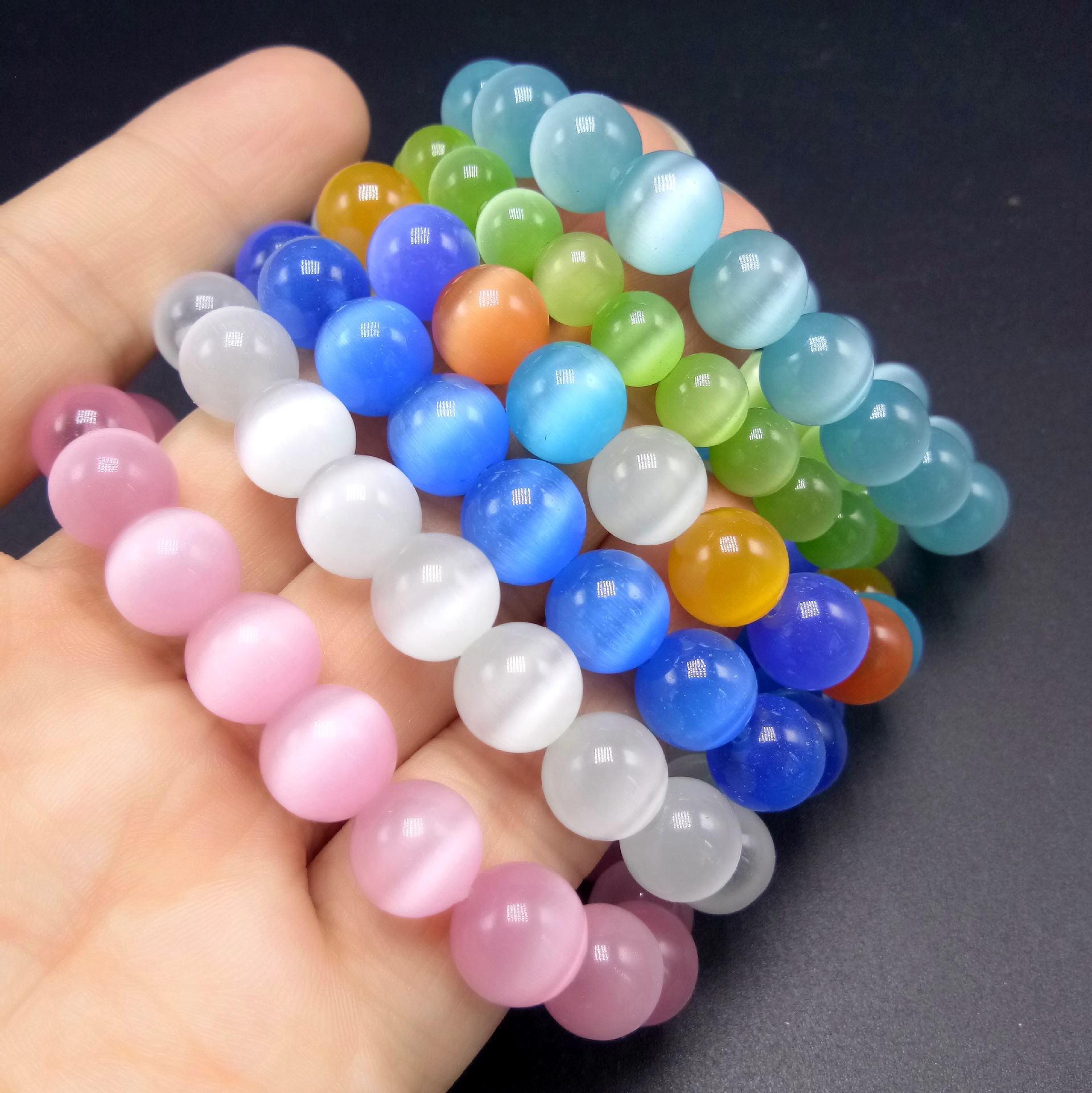 精美猫眼手链 甜美彩色猫眼石手串女百搭饰品时尚配饰