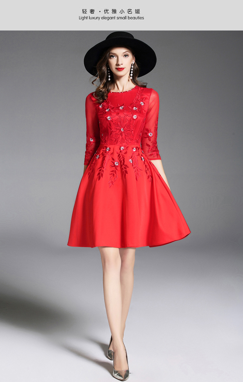 结婚答谢宴红色礼服秋季敬酒服2018新款回门服新娘秋订婚小礼服女