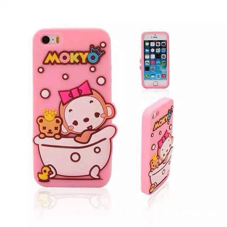 定制pvc手机壳粉色可爱卡通软胶手机壳流行潮流手机套专业定制