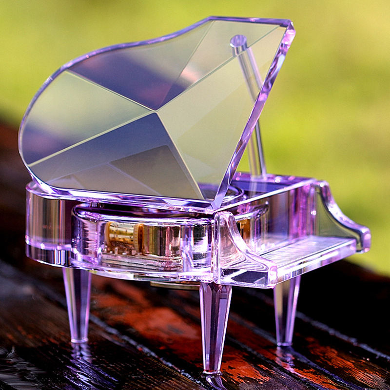 厂家直销水晶白胚影像耗材批发 透明k9水晶钢琴摆件个性照片定制