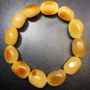 厂家直销 天然原矿蜜蜡随行手串 鸡油黄蜜蜡随形单圈手串佩戴饰品