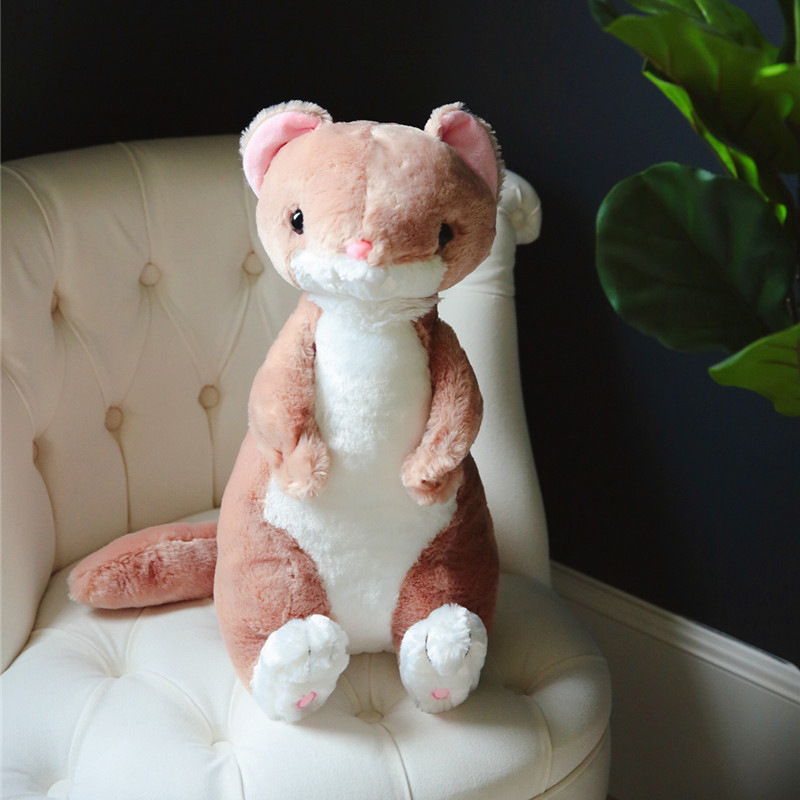 仿真可爱卡通站姿雪貂毛绒玩具布娃娃公仔情侣个性生日礼物