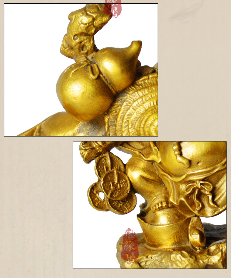 德缘居批发铜弥勒佛摆件拖财佛拖黄金袋佛入库家居装饰摆件