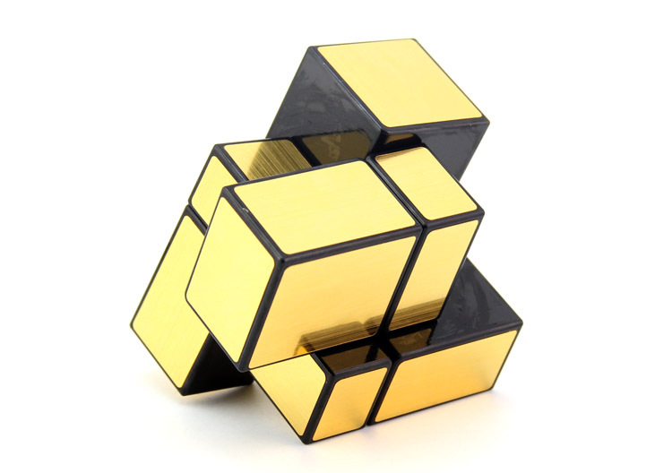 圣手二阶镜面魔方金色 拉丝镜面2阶益智科教异形魔方儿童玩具批发