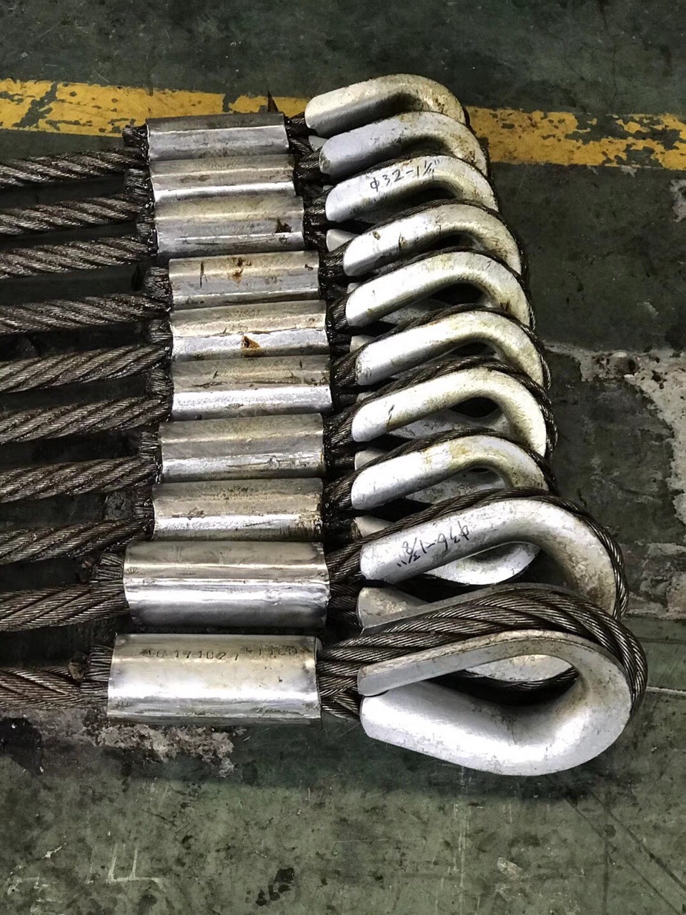 贵州钢丝绳索具重型bs464套环马眼机器铝套压制钢丝绳