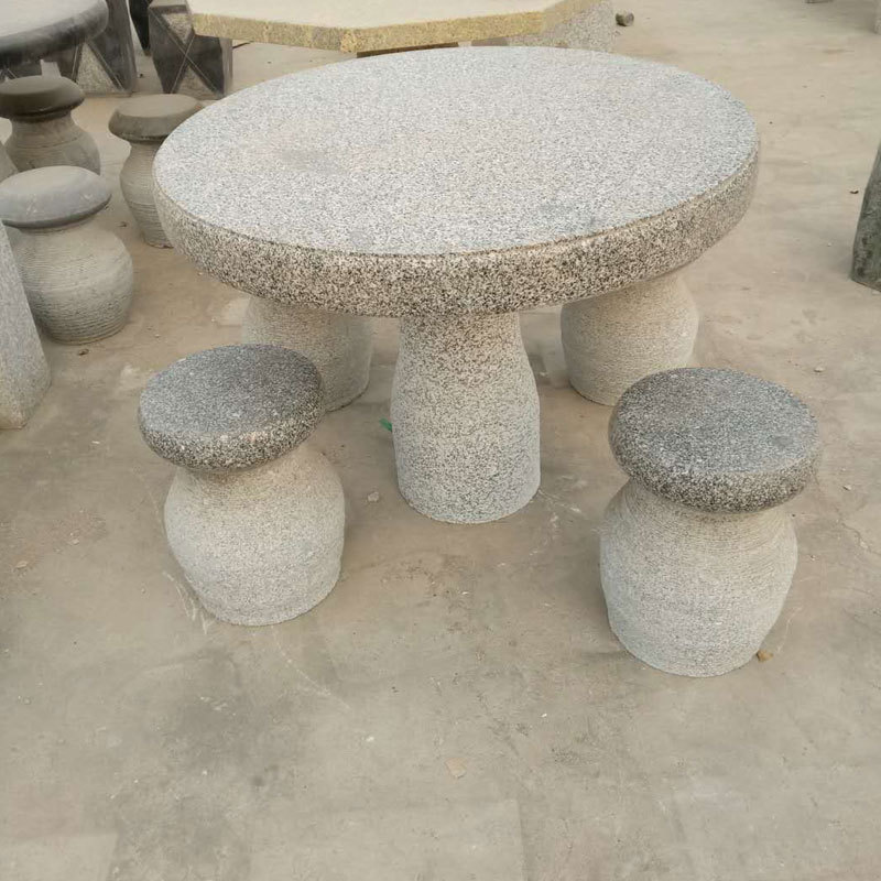 供应长石凳条凳公园广场石凳子花岗岩带靠背石凳子现货厂家直销