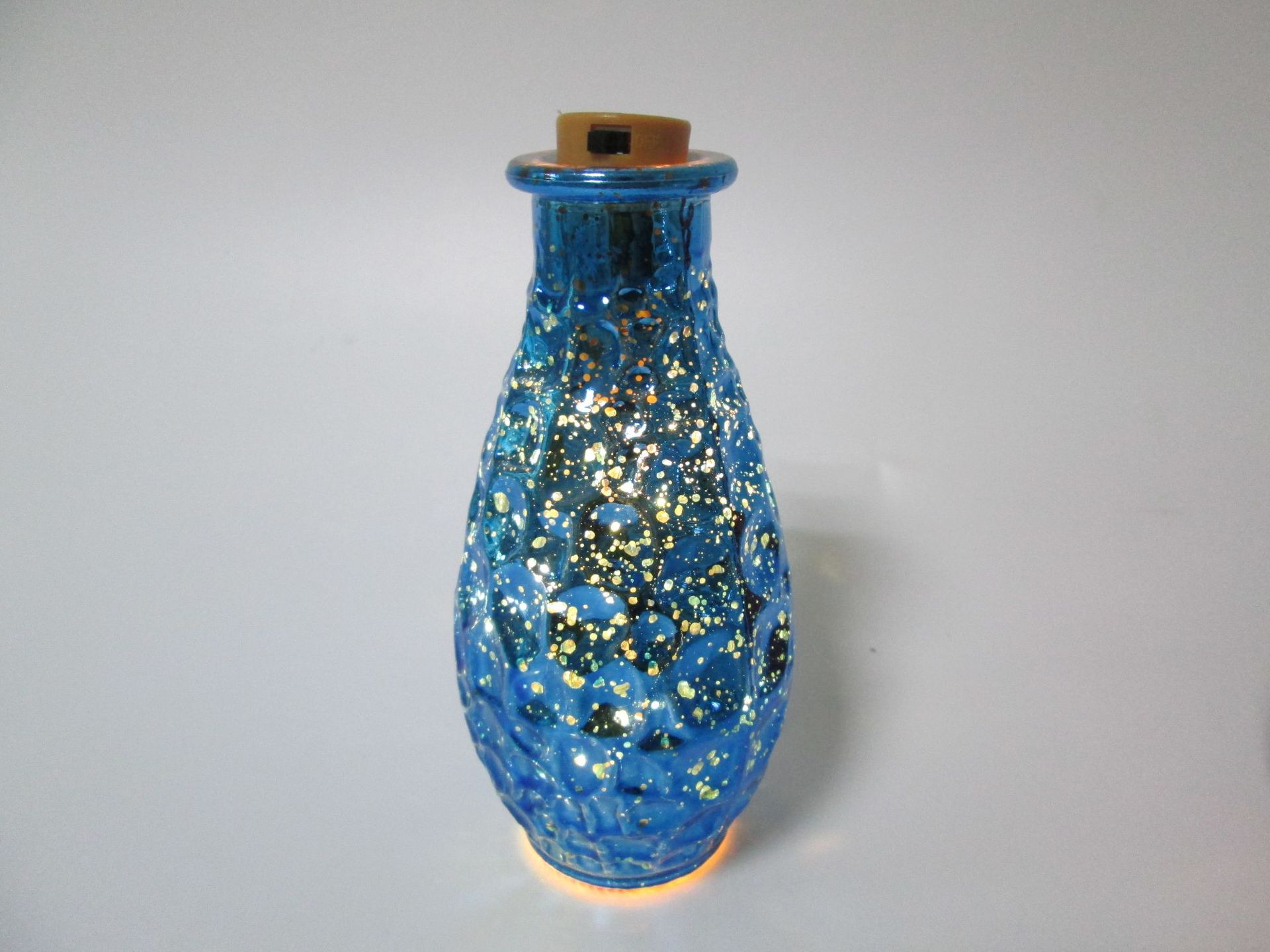 玻璃灯罩彩色玻璃花瓶酒瓶led灯串玻璃小烛台 电镀银淡金玻璃花瓶