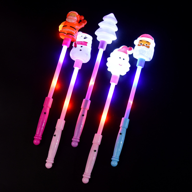 Christmas Glowing Light Stick Santa Claus Glow Stick Christmas Cartoon Magic Wand Creative Glow Toy Batch