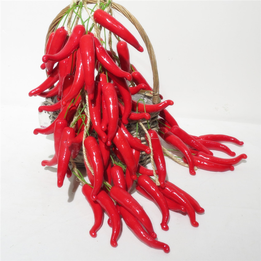 朝天椒辣椒串长约50cm 14个辣椒 单个辣椒直径长约7cm尺寸:红辣椒串