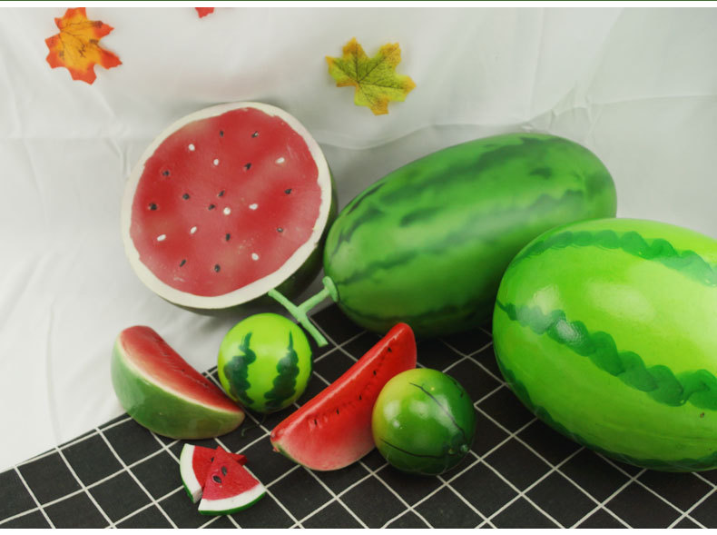 仿真大西瓜模型假西瓜片塑料假水果蔬菜摄影装饰摆设道具现货供应