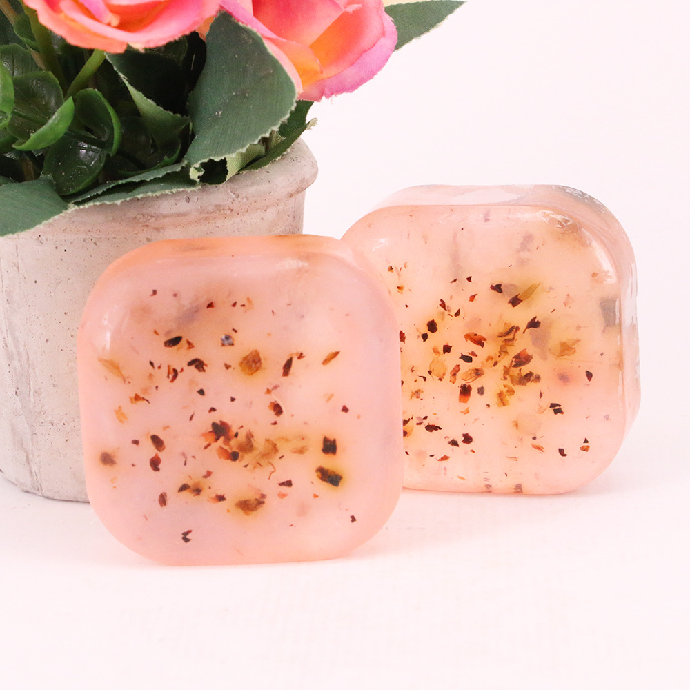 玫瑰干花植物酵素晶体皂手工皂oem 定制护肤润滑洗脸皂精油皂