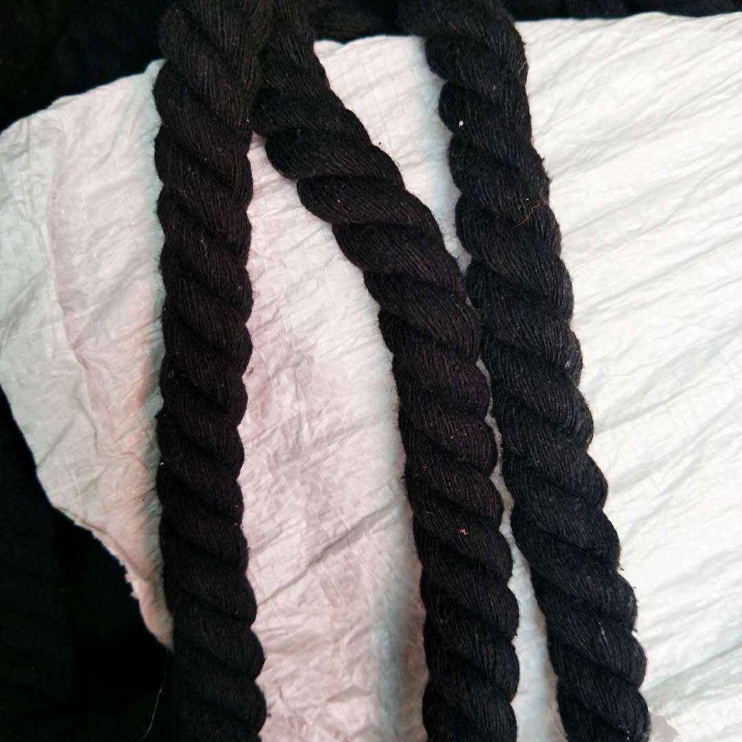 厂家生产 三股黑色粗棉绳 手袋专用棉绳 diy彩色三股绳 本白色绳