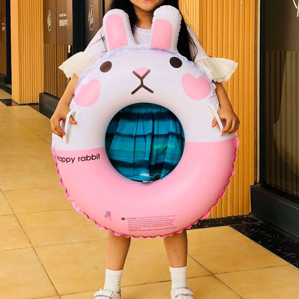 2018夏季新款儿童游泳圈充气可妮兔游泳座圈婴儿宝宝游泳用品水圈