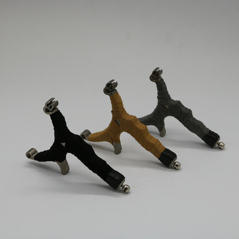 精品线切割弹弓不锈钢歪把子弹弓 竞技精准加贴片单卡传统弹弓